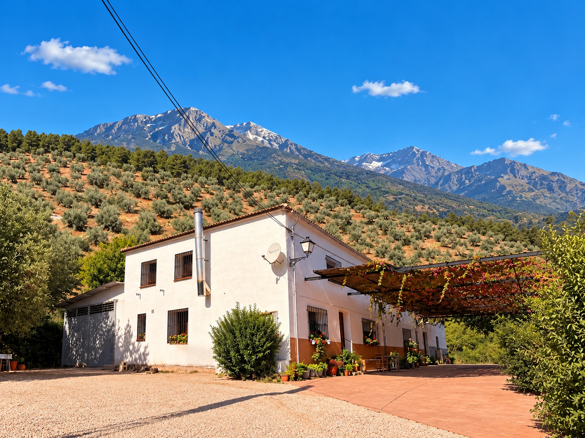 Paisaje de olivares y montañas de Jaén